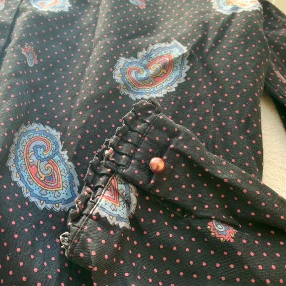 70s Jones New York puffed sleeve paisley blouse - Picture 8 of 12